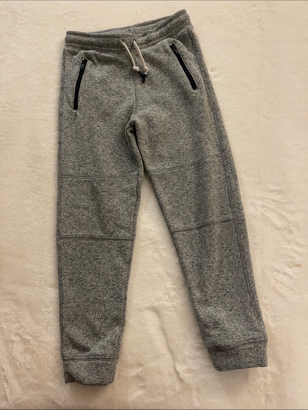Kids Gray Fleece Jogger Pants - Drawstring Waist. SZ 10